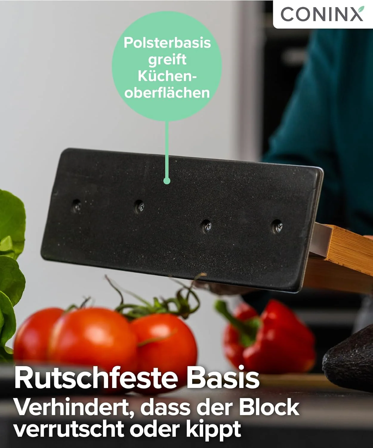 Coninx Magnetischer Messerblock mit integriertem Schärfer – Zweiseitiger Messerhalter aus Akazienhol - Image 7