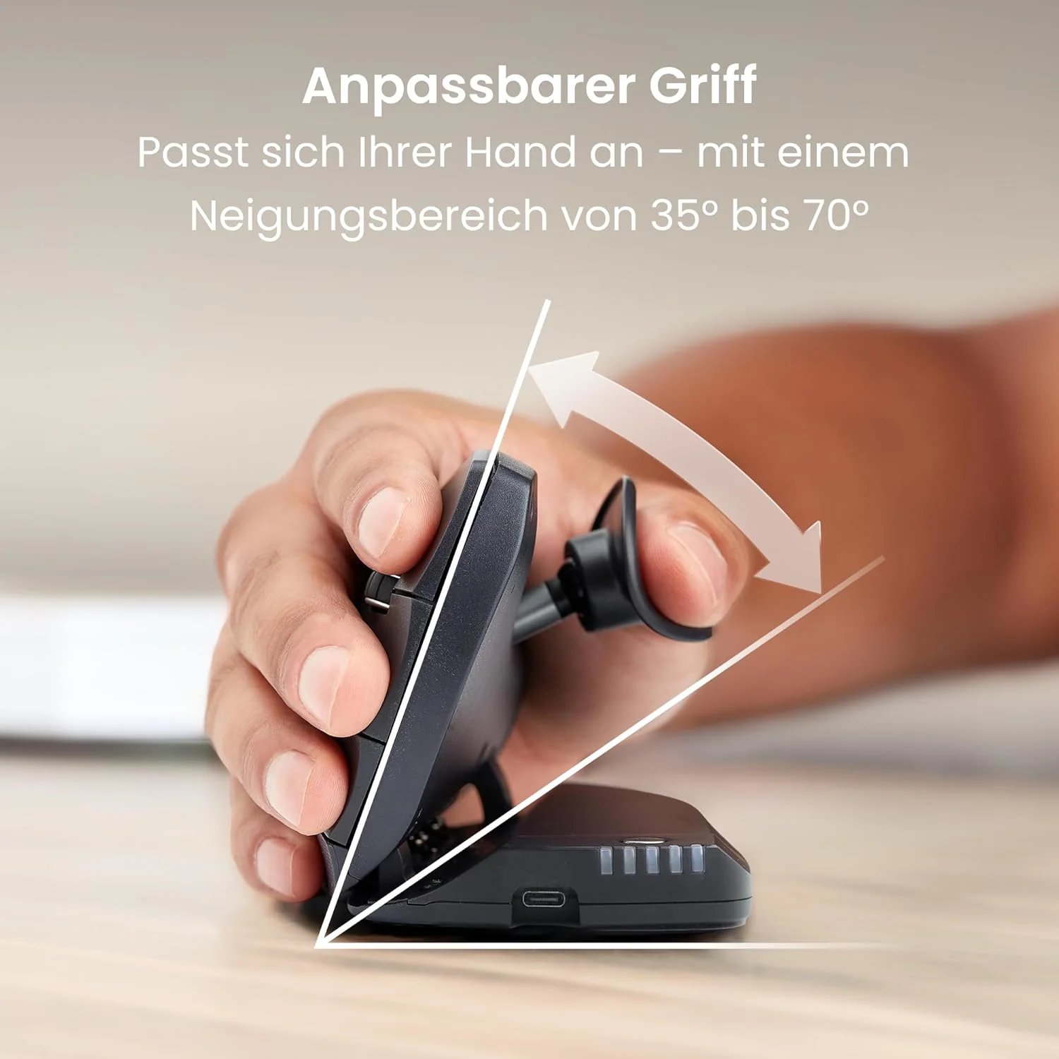 Contour Unimouse Ergonomische Maus | Einstellbare Neigung von 35°-70°, 6 programmierbare Tasten, Dau - Image 2