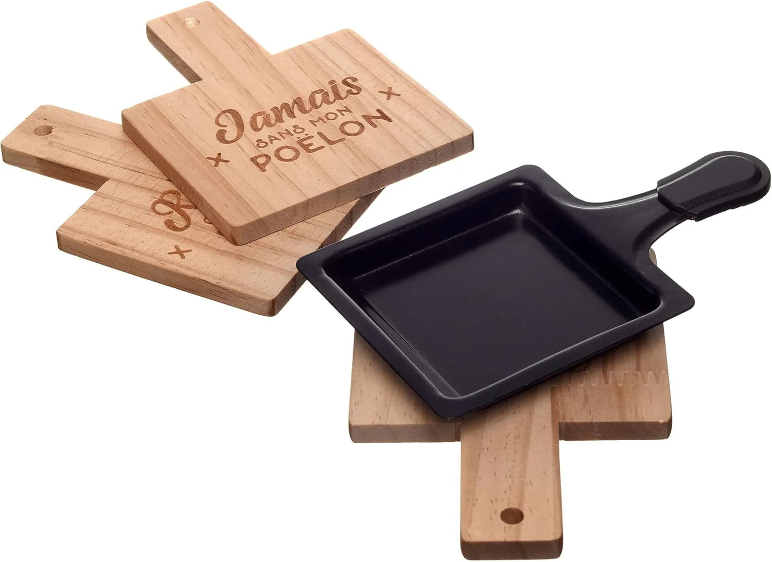 COOK CONCEPT KU6536 Pfannenablage aus Holz, 4 Stück, für Küche, zum Kochen, speziell für Grillplatte - Image 5