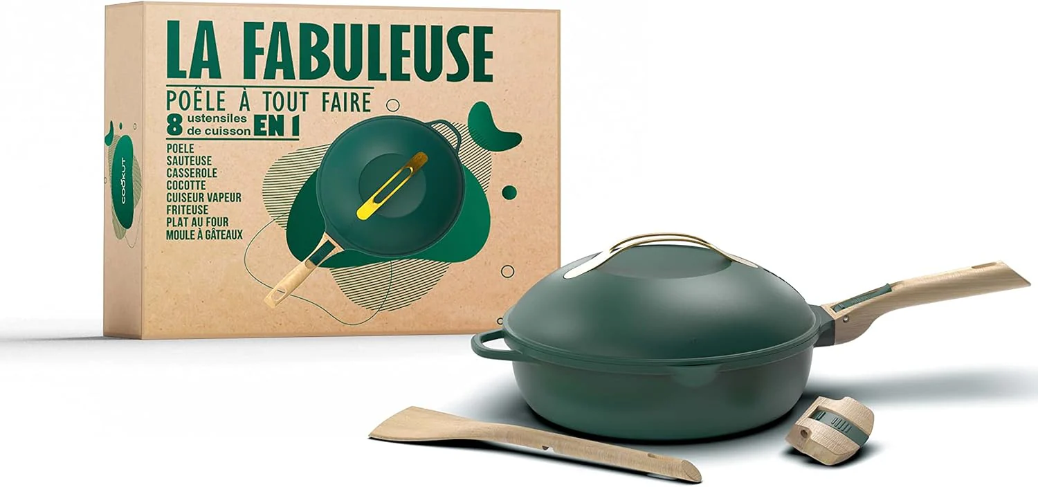 COOKUT - Die fabelhafte 8-in-1-Pfanne - Ein Utensil ersetzt Pfanne, Topf, Schmorpfanne, Schmortopf - - Image 3