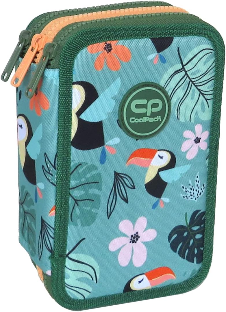 Coolpack F067662, Mäppchen JUMPER 3 TOUCANS, Green 19.5 x 12.5 x 6.5 cm Muster 13, 19.5 x 12.5 x 6.5 - Image 2