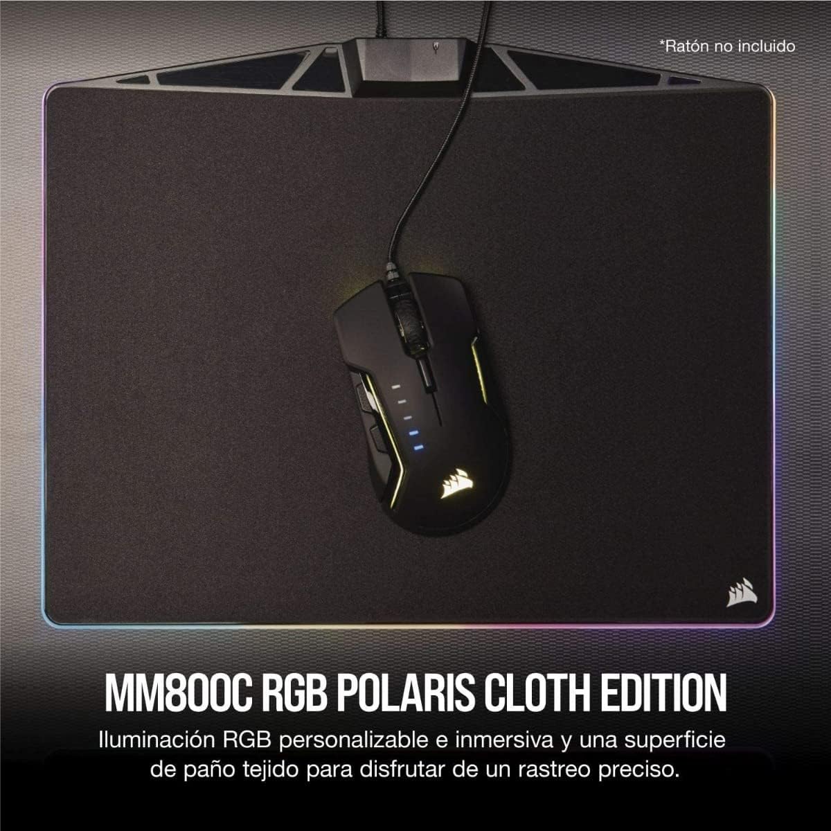 Corsair MM800C Polaris RGB Gaming Mauspad (Medium, RGB 15 Zonen Beleuchtung, Stoffoberfläche) schwar - Image 2
