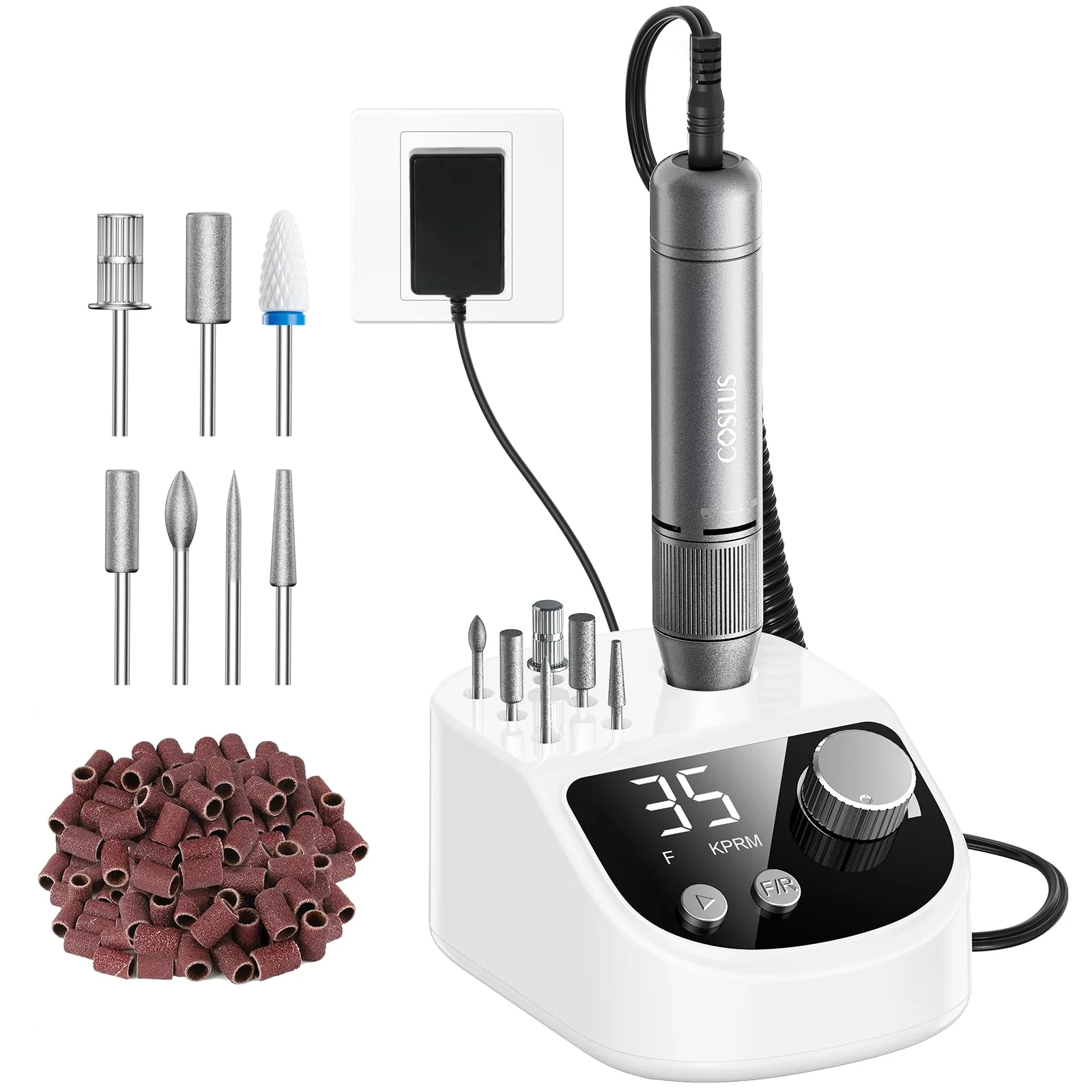 COSLUS E50 Nagelfräser Professionell Set 35000 U/min: Nagelfräser für Gelnägel Elektrische Nagelfeil