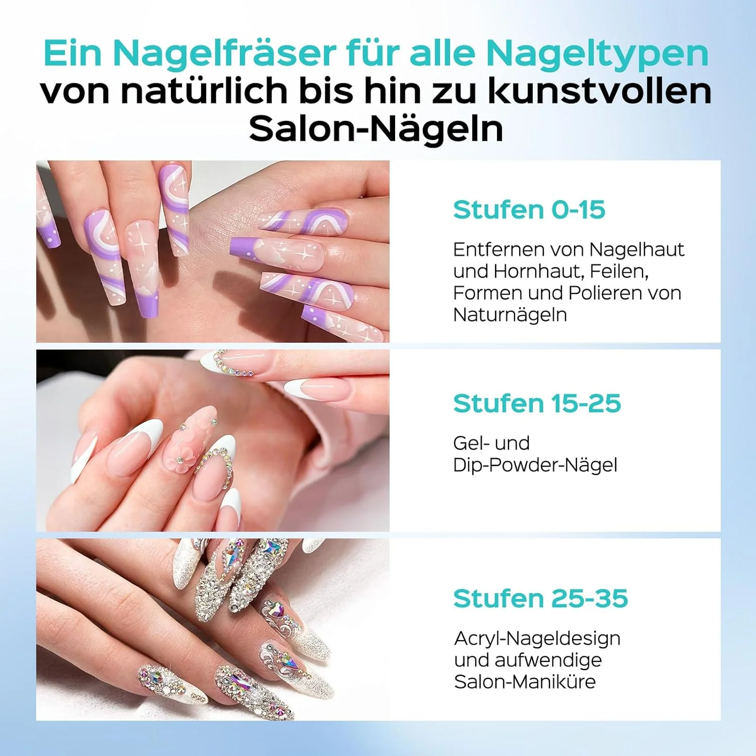 COSLUS E50 Nagelfräser Professionell Set 35000 U/min: Nagelfräser für Gelnägel Elektrische Nagelfeil - Image 6