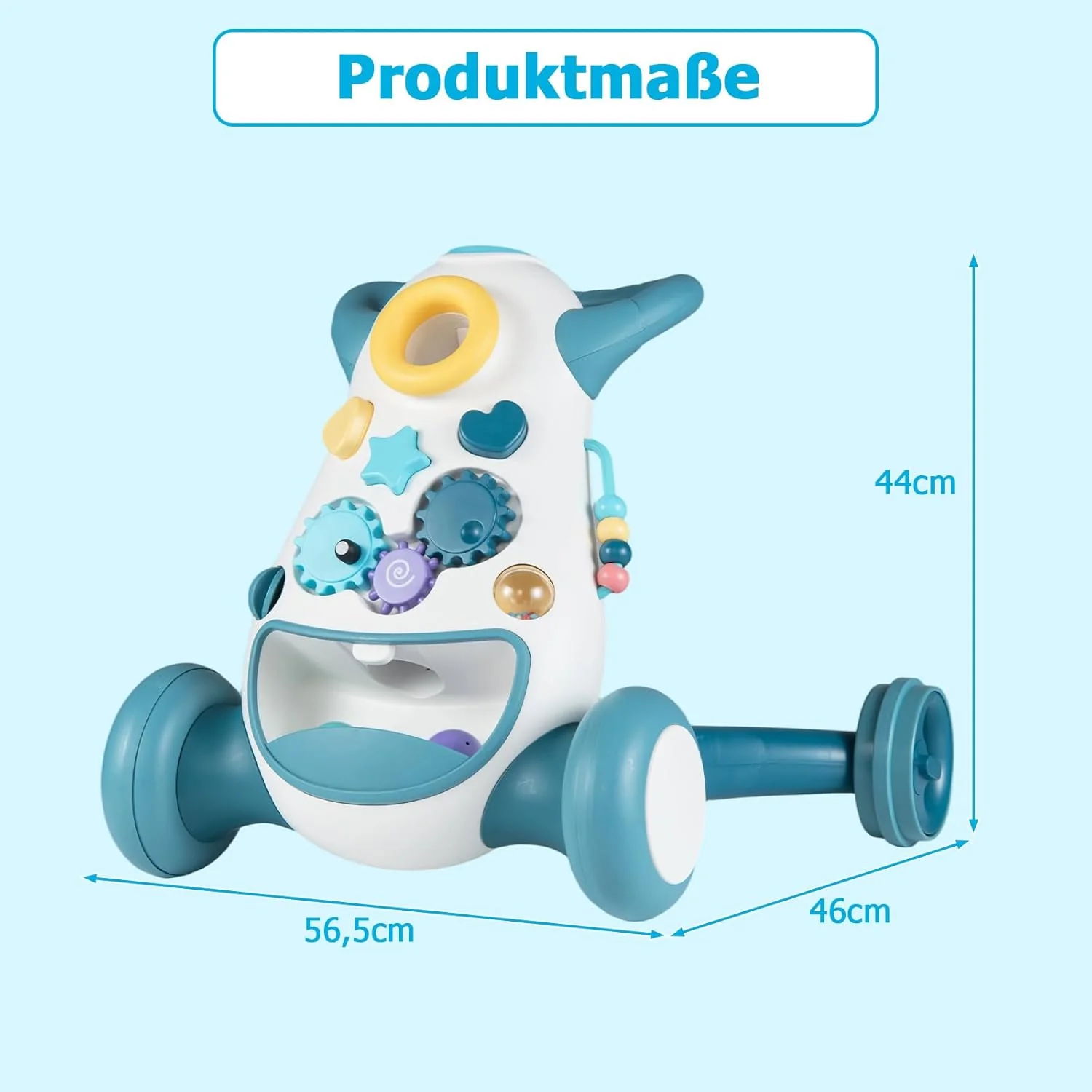 COSTWAY Lauflernwagen Baby, Lauflernhilfe mit Musik & Licht, Laufhilfe mit Formensortierer, Zahnräde - Image 3