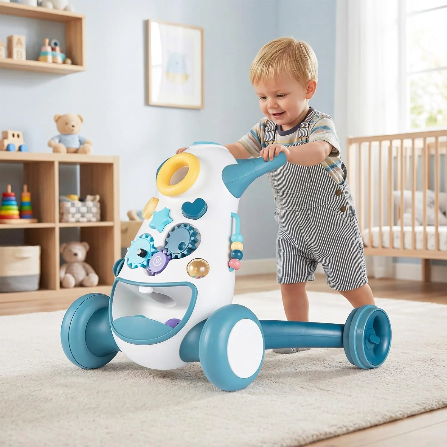 COSTWAY Lauflernwagen Baby, Lauflernhilfe mit Musik & Licht, Laufhilfe mit Formensortierer, Zahnräde - Image 8