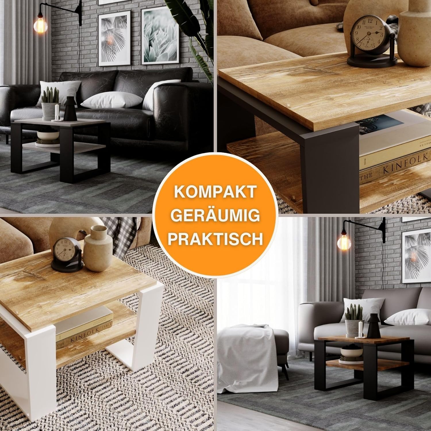 CraftPAK Wohnzimmer Tisch für Couch aus hochwertigem Holzwerkstoff, Stabiler & moderner Couchtisch m - Image 5