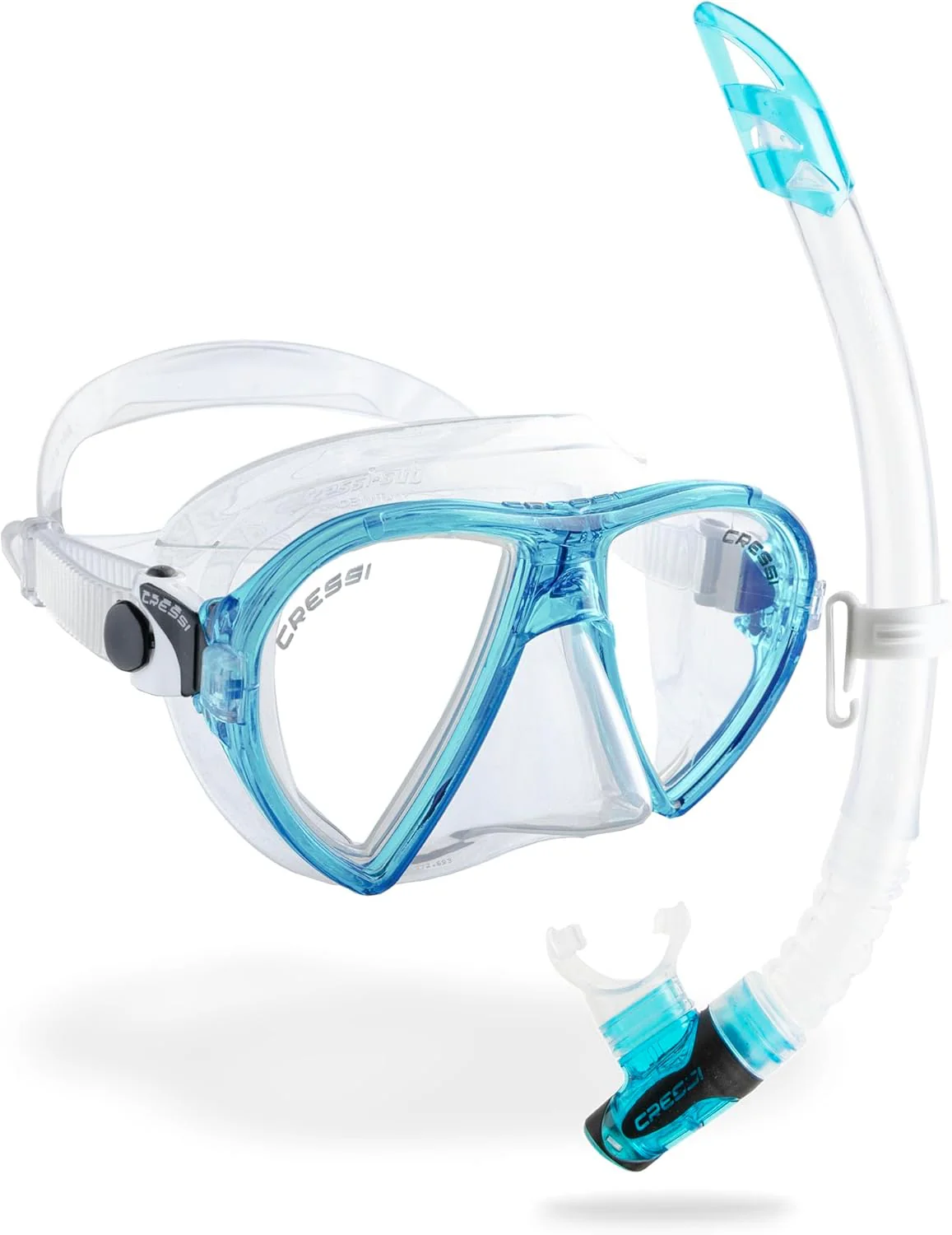 Cressi Tauchmaske Ocean Schnorchelset Transparent/Aquamarin, Schnorchelset Transparent/Aquamarin - Image 2