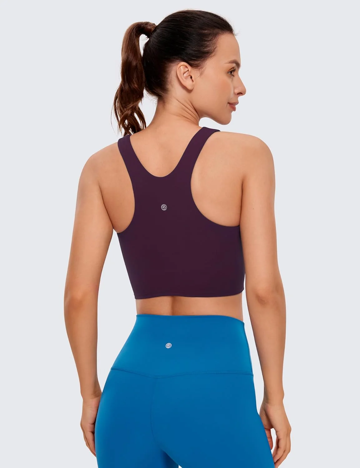 CRZ YOGA Damen Butterluxe Racerback Sport BH Gepolstert Ohne Bügel Crop Tops Longline Yoga Tank Top - Image 2