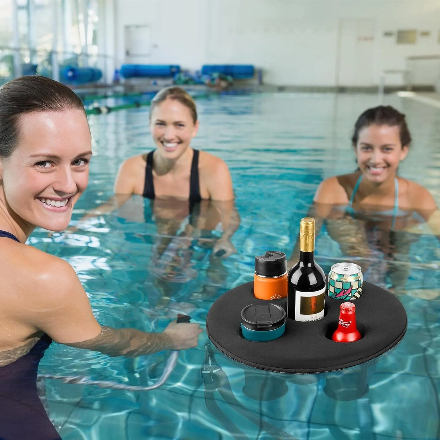 cypreason Schwimmender Getränkehalter - Getränkeschwimmer mit 5 Löchern - Schwimmendes Tablett für P - Image 3