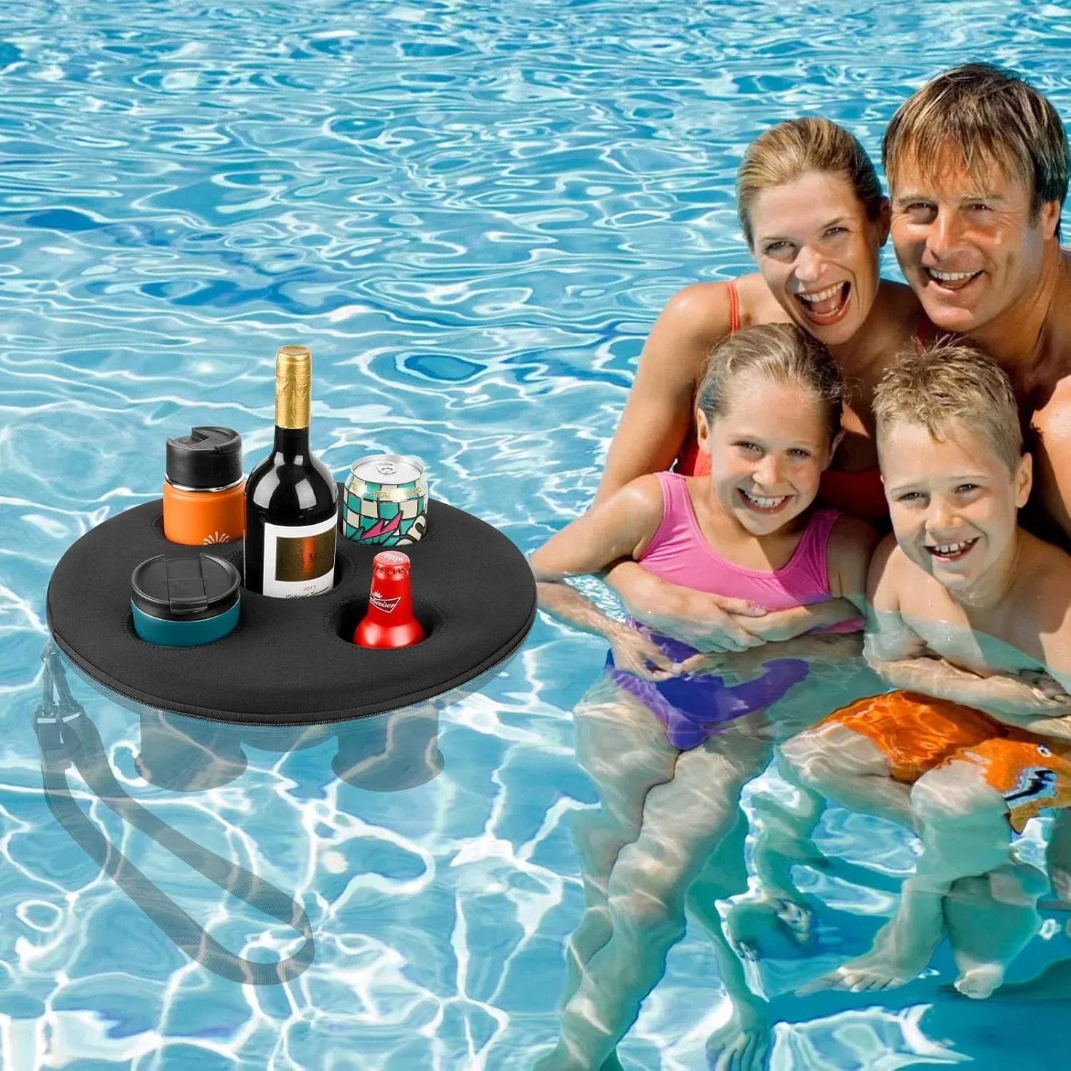 cypreason Schwimmender Getränkehalter - Getränkeschwimmer mit 5 Löchern - Schwimmendes Tablett für P - Image 5