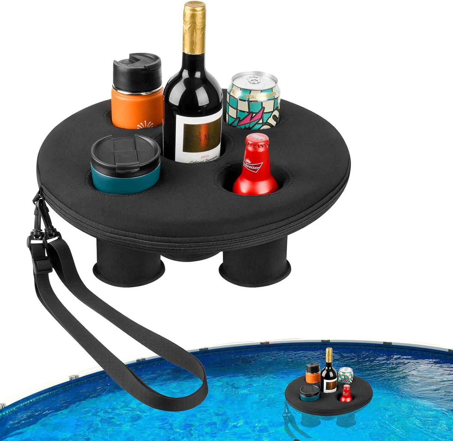 cypreason Schwimmender Getränkehalter - Getränkeschwimmer mit 5 Löchern - Schwimmendes Tablett für P - Image 8