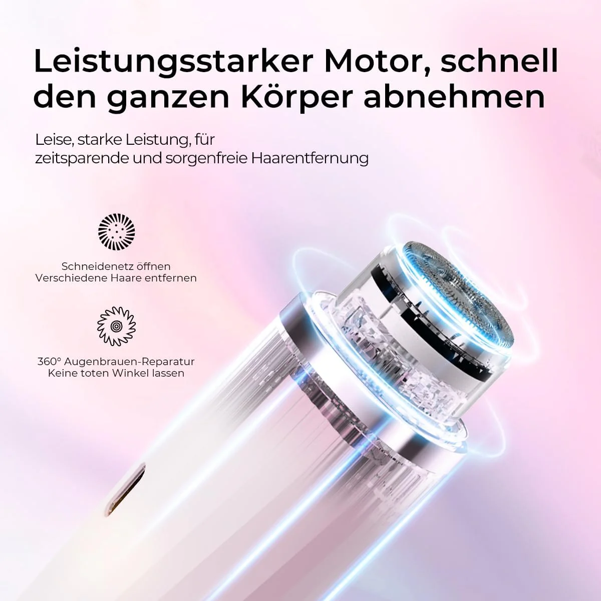 Damen-Elektrorasierer, IPX7 wasserdicht, für Nass- und Trockengebrauch geeignet, Doppelköpfe für Bei - Image 8