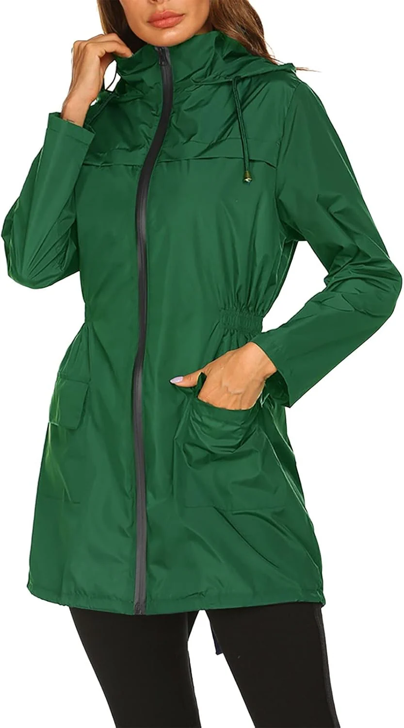 Damen Frühling Regenparka Herbst Outdoorjacke Regenjacke Wasserdicht Wasserdicht Regenmantel Mit Kap - Image 6