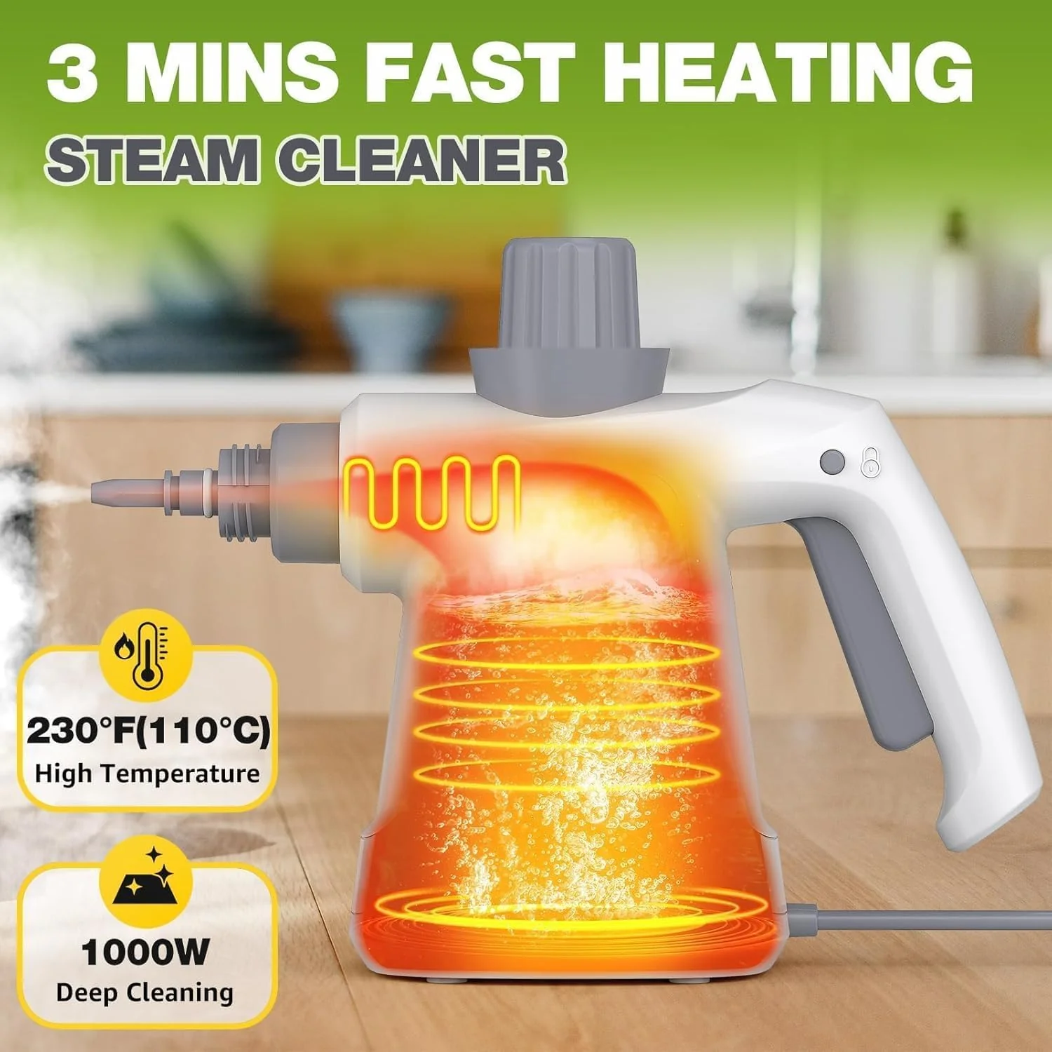 Dampfreiniger Handgerät, 400ml Handdampfreiniger Steam Cleaner Dampfreiniger FüR Alles Auto Fenster - Image 2
