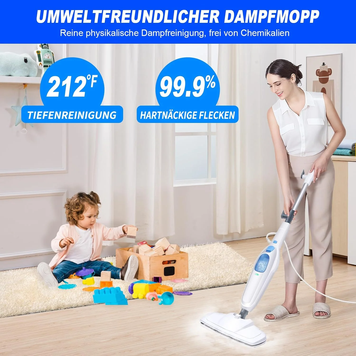 Dampfreiniger Shark Dampfmop für Hartböden,Dampfreiniger Elektrowischmopp Bodenwischer Nass Trocken - Image 4