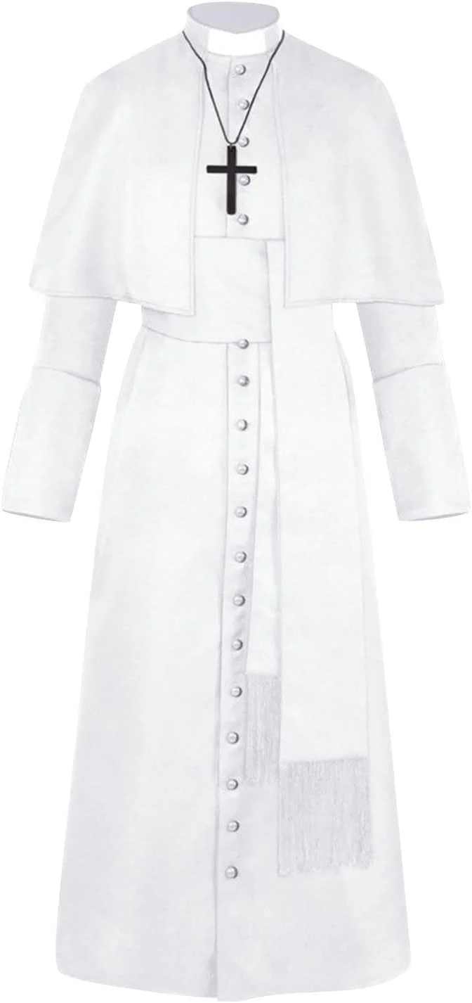 Darringls Priester Mönch Kostüm Herren Soutane Cassock Minister Chor Robe mit Cincture Band Gürtel M - Image 2