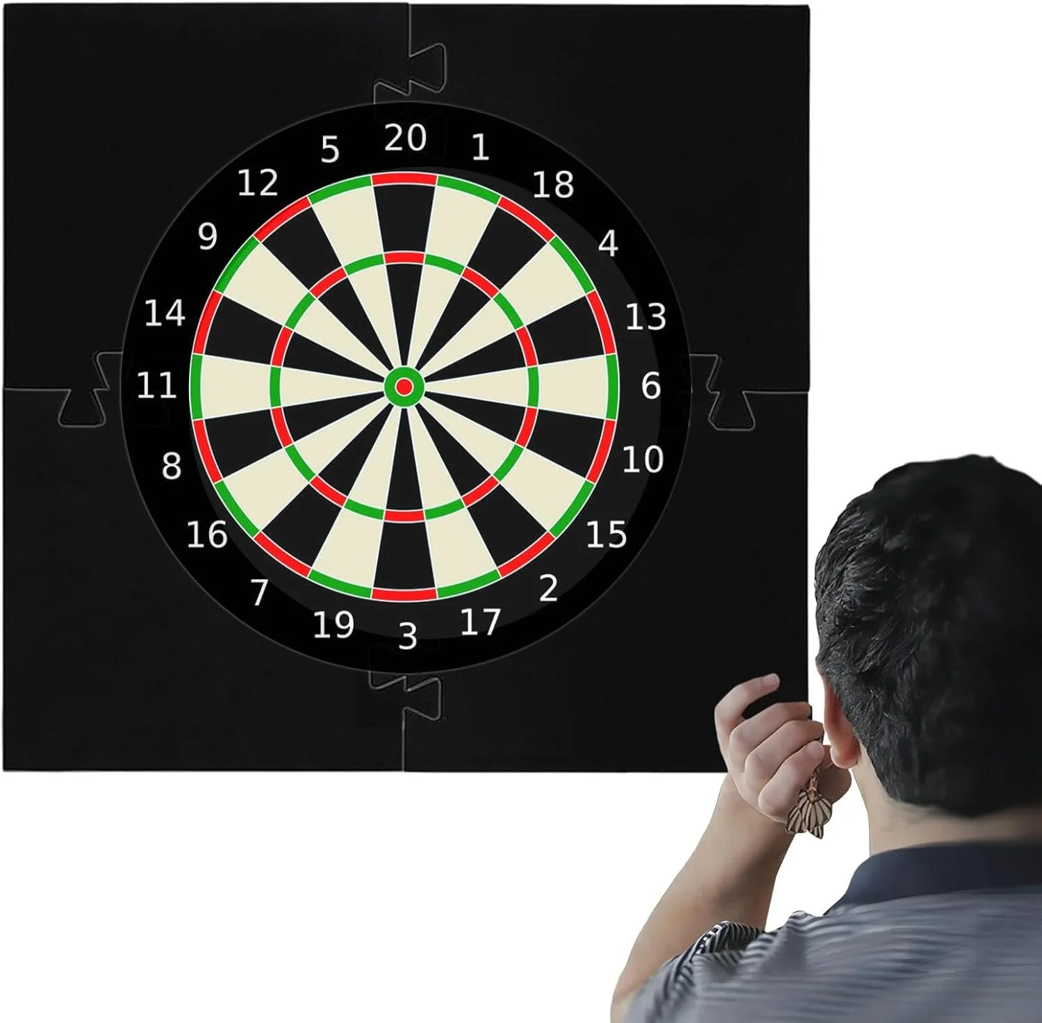 Dart Surround Dart Wandschutz 45 cm, Eva Dartscheibe Schutzring Dartscheibe Schutz Schwarz,Dartboard - Image 8