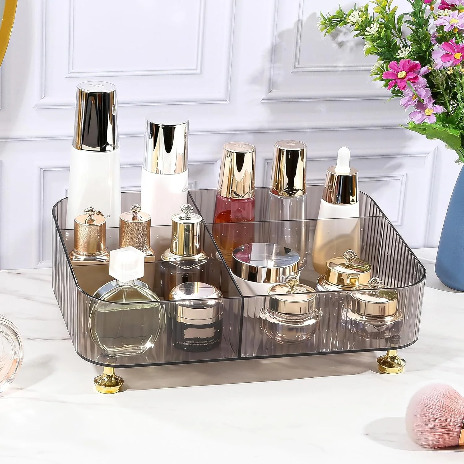DASITON Make Up Kosmetik Organizer Acryl, 5 Fächer Schmink Aufbewahrung für Pinsel, Lippenstift, Par - Image 2