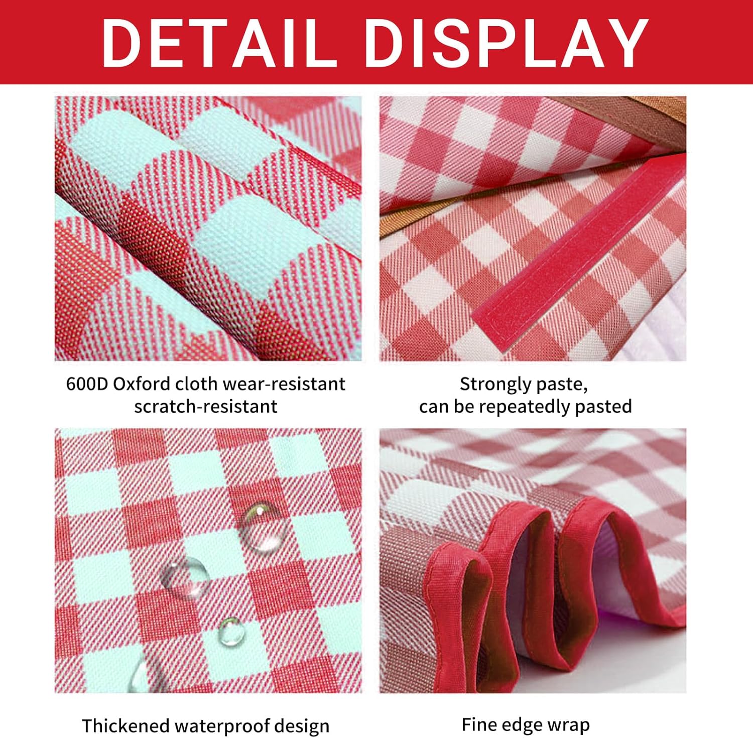 DAZZTIME Grosse Picknickdecke,Picknickdecke Wasserdicht Waschbar 300x200cm,Stranddecke Sandfrei,Gros - Image 3