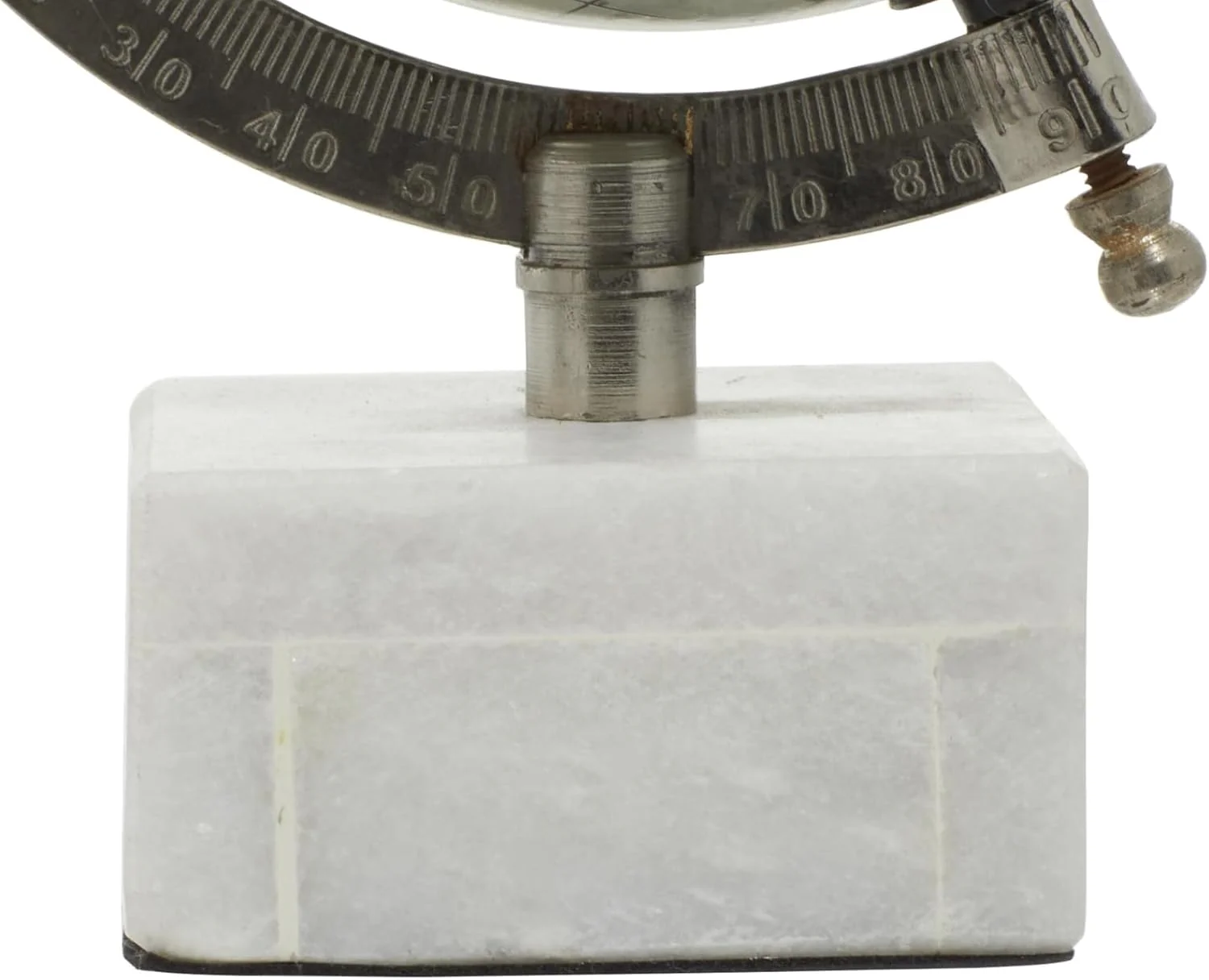 Deco 79 28544 Eisen-Weltkugel mit Marmorsockel, Schwarz, Weiss, silberfarben, 8" x 5" Weiss/Opulente - Image 5