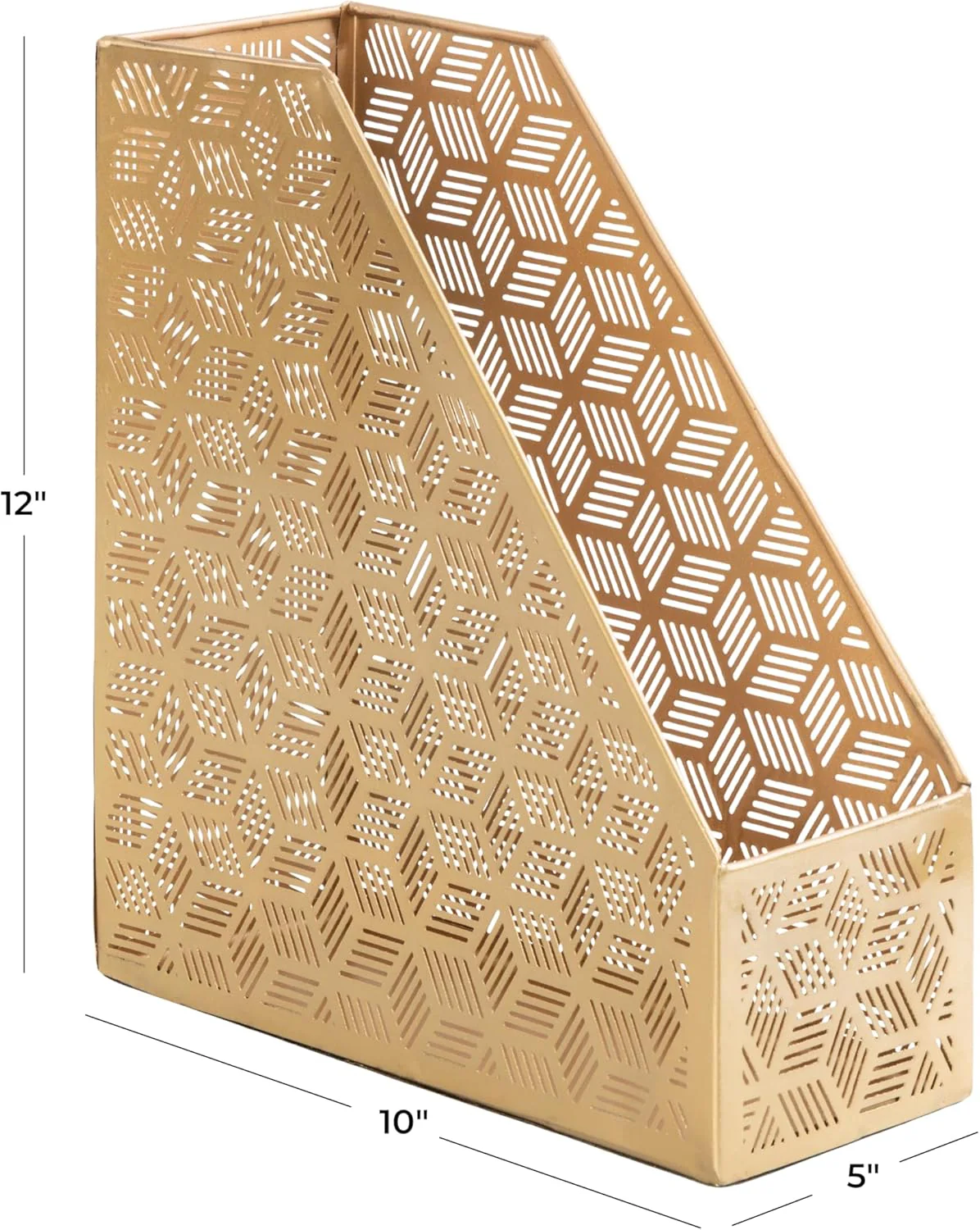 Deco 79 57415 Zeitschriftensammler, Gold Sechskant-Muster Sechseckig Gold, Sechskant-Muster Sechseck - Image 6