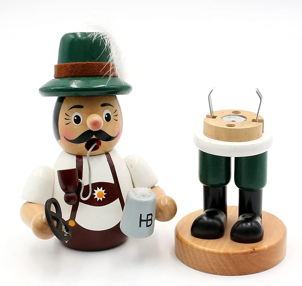 Dekohelden24 Lustiger Räuchermann als Bayer mit Brezel und Bier, ca. 24 cm, 24 cm - Image 2