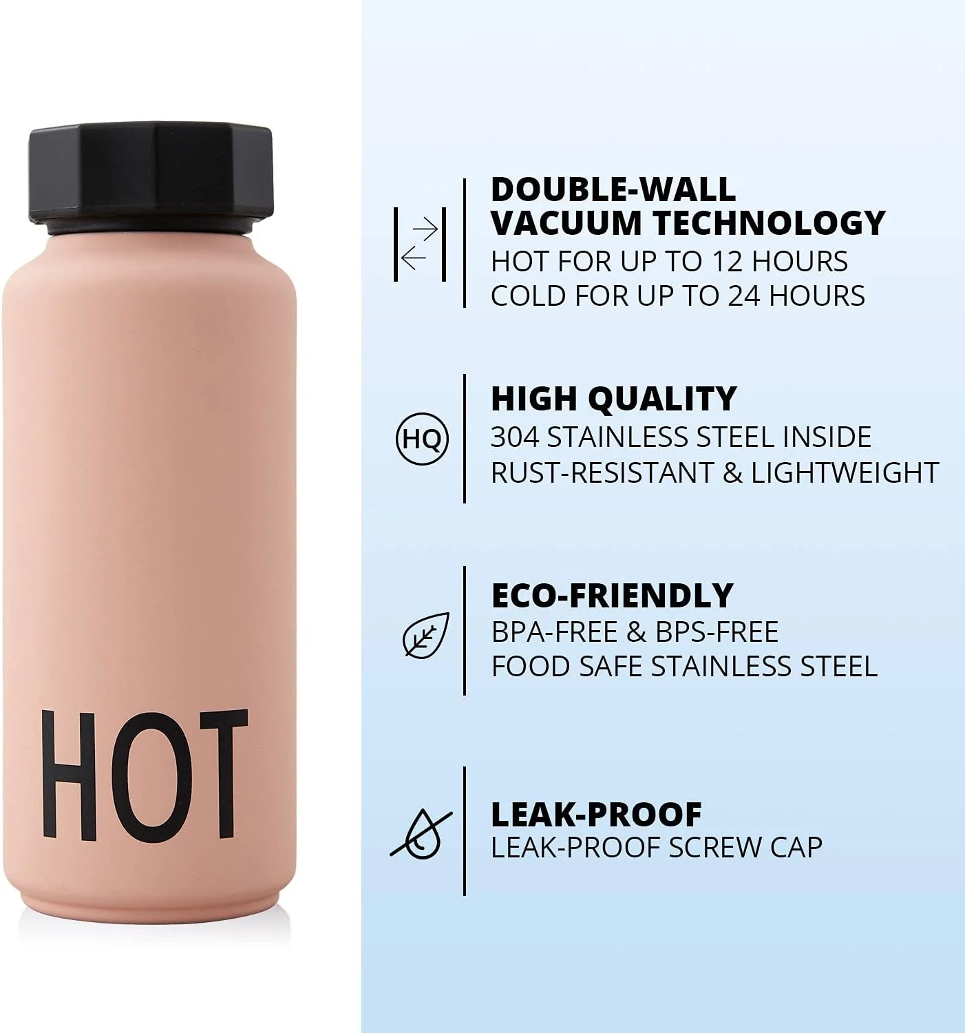 Design Letters Thermosflasche 500 Ml | Weihnachtsgeschenke Kleinigkeiten, Weihnachtsgeschenke für Fr - Image 2