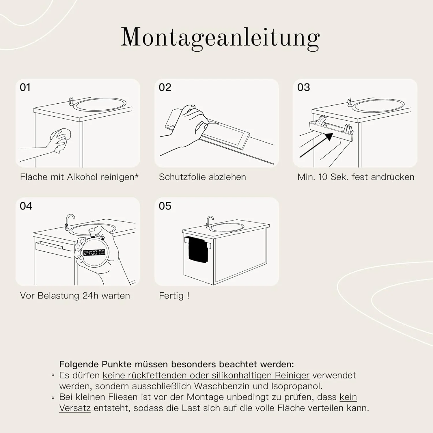 Designfabrik Hamburg Handtuchhalter ohne Bohren | Handtuchhalter Wand für Bad & Küche | Handtuchring - Image 5