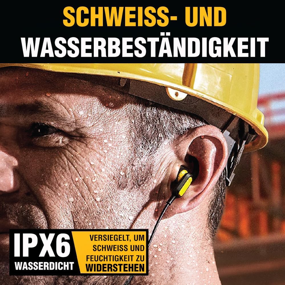 DEWALT Heavy-Duty Bluetooth Neckband Kopfhörer – Kabellose Nackenbügel-Earbuds mit 30Std. Laufzeit, - Image 5
