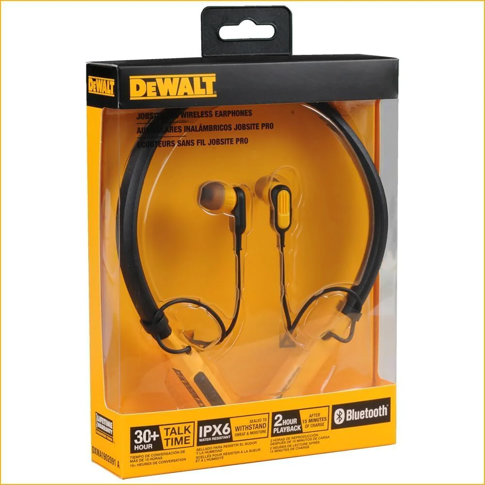 DEWALT Heavy-Duty Bluetooth Neckband Kopfhörer – Kabellose Nackenbügel-Earbuds mit 30Std. Laufzeit, - Image 7