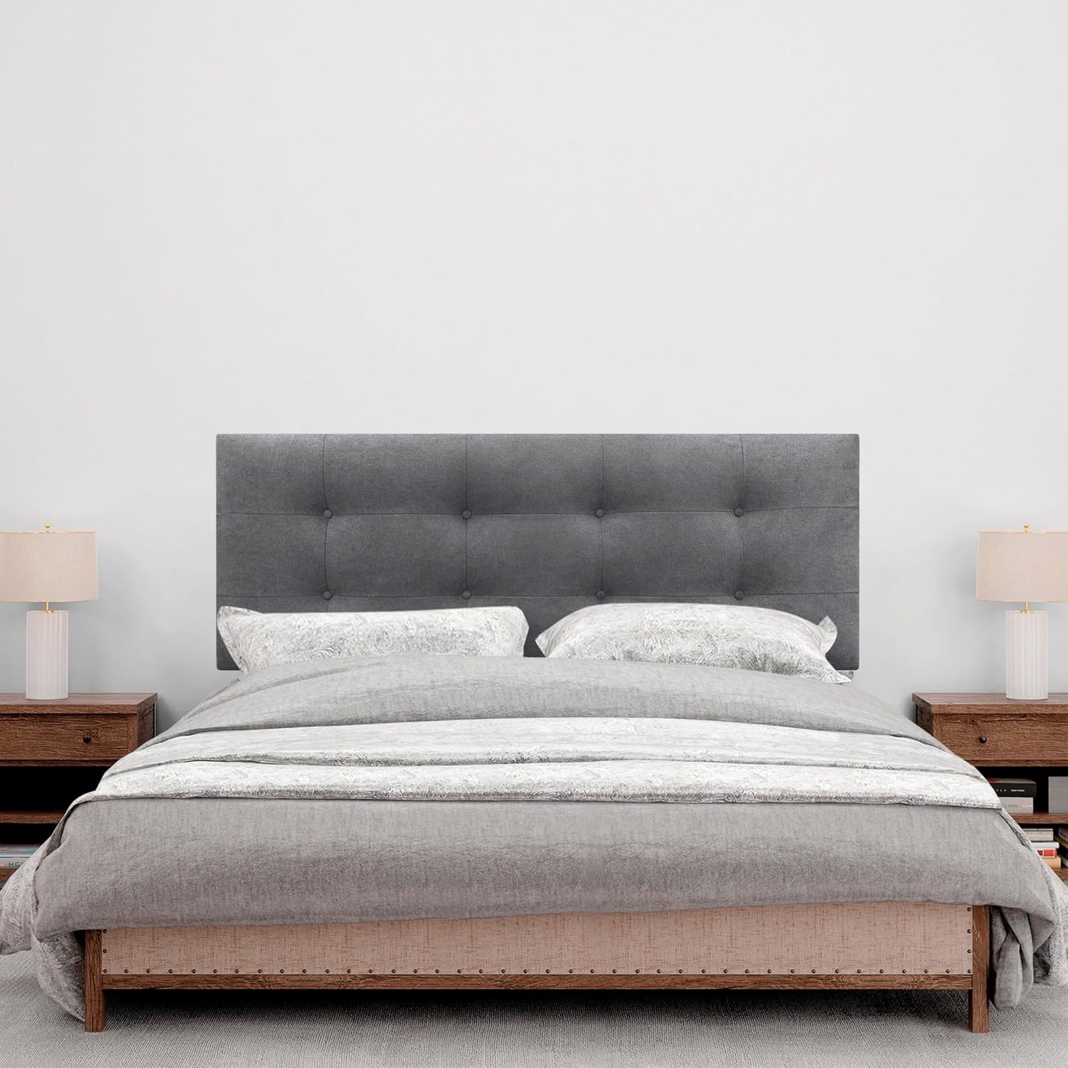 DHOME Kopfteil für Bett, gepolstert, 8 cm dick, gepolsterter Kopf, ACUALINE Stoff und Kunstleder, fü - Image 2
