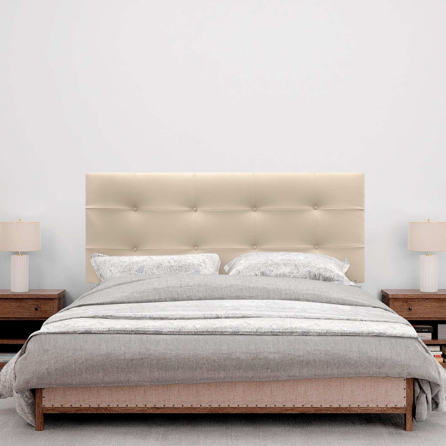 DHOME Kopfteil, gepolstertes Bett Kopfteil 8cm dick. Gepolstertes Kopfteil ACUALINE Stoff und Kunstl - Image 2