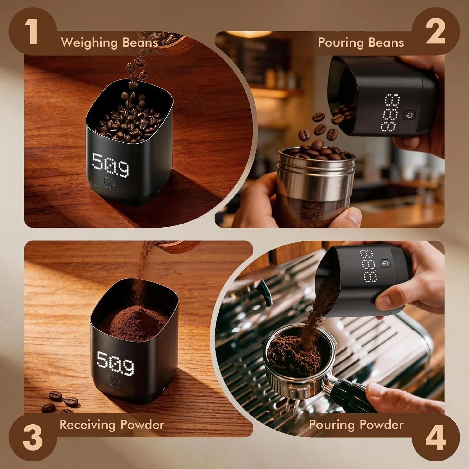 Digitale Kaffeewage mit LED-Display, Kaffee Waage mit LED-Display, Digitale Dosiermessbecher für Kaf - Image 6