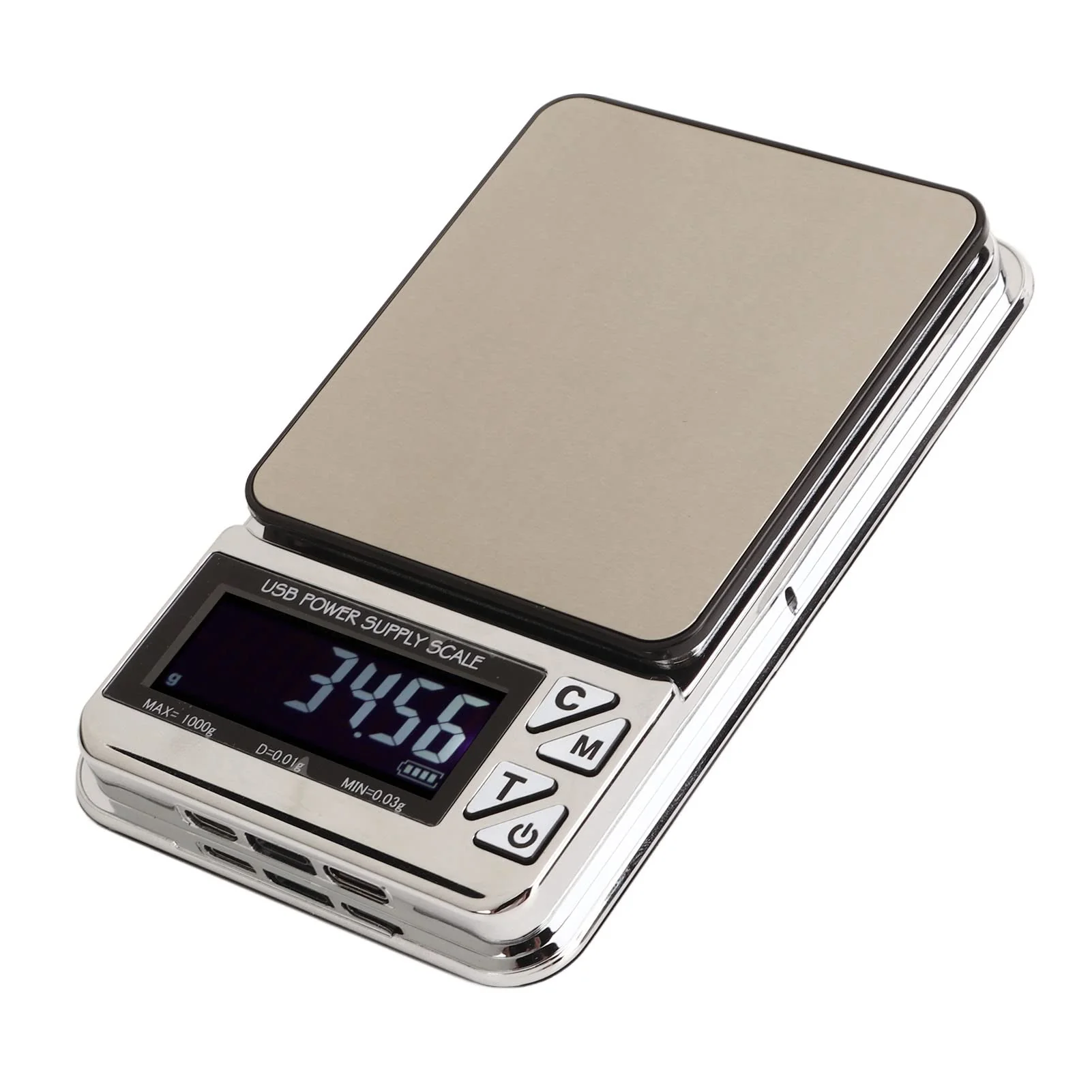 Digitale Küchenwaage, 1kg 0.01g Hochpräzise Taschen-Schmuckwaage, Mini tragbare USB wiederaufladbare