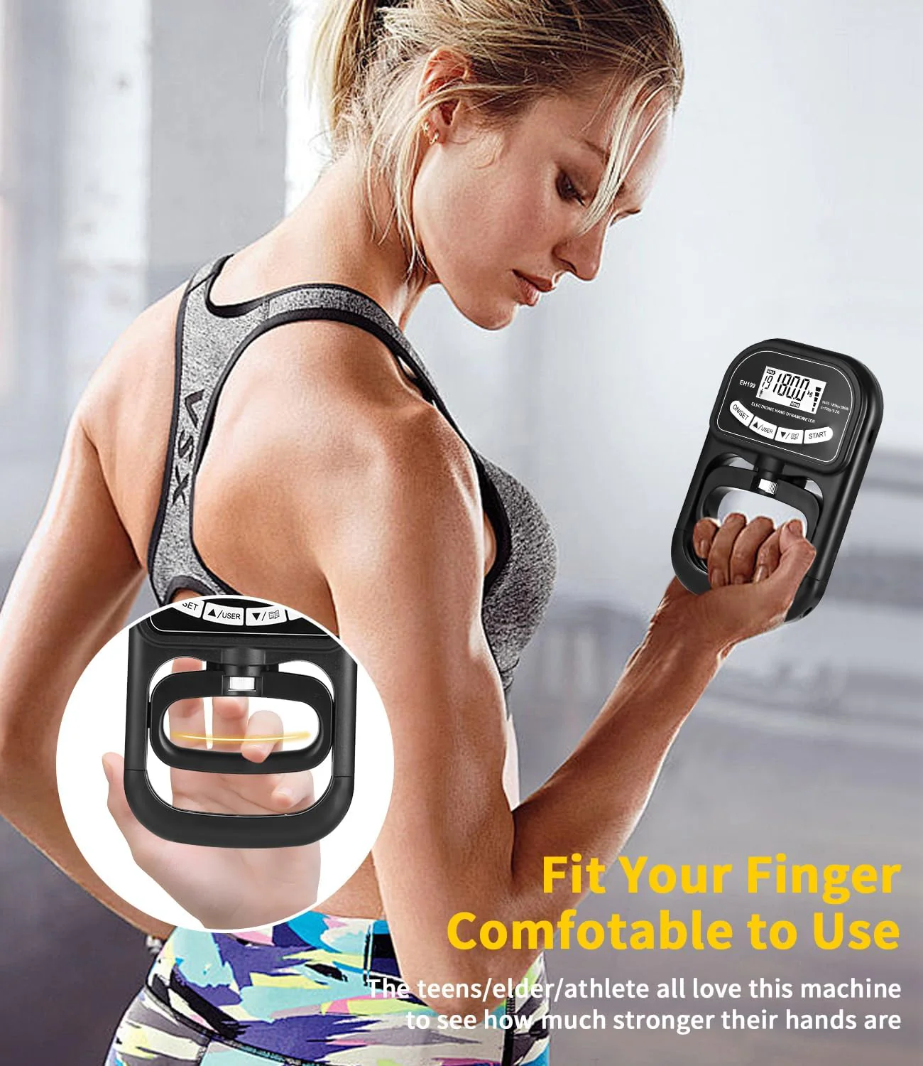 Digitaler Handkraftmessgerät,180 kg Griffkrafttrainer,Hand Dynamometer Grip Strength Trainer,Verstel - Image 6