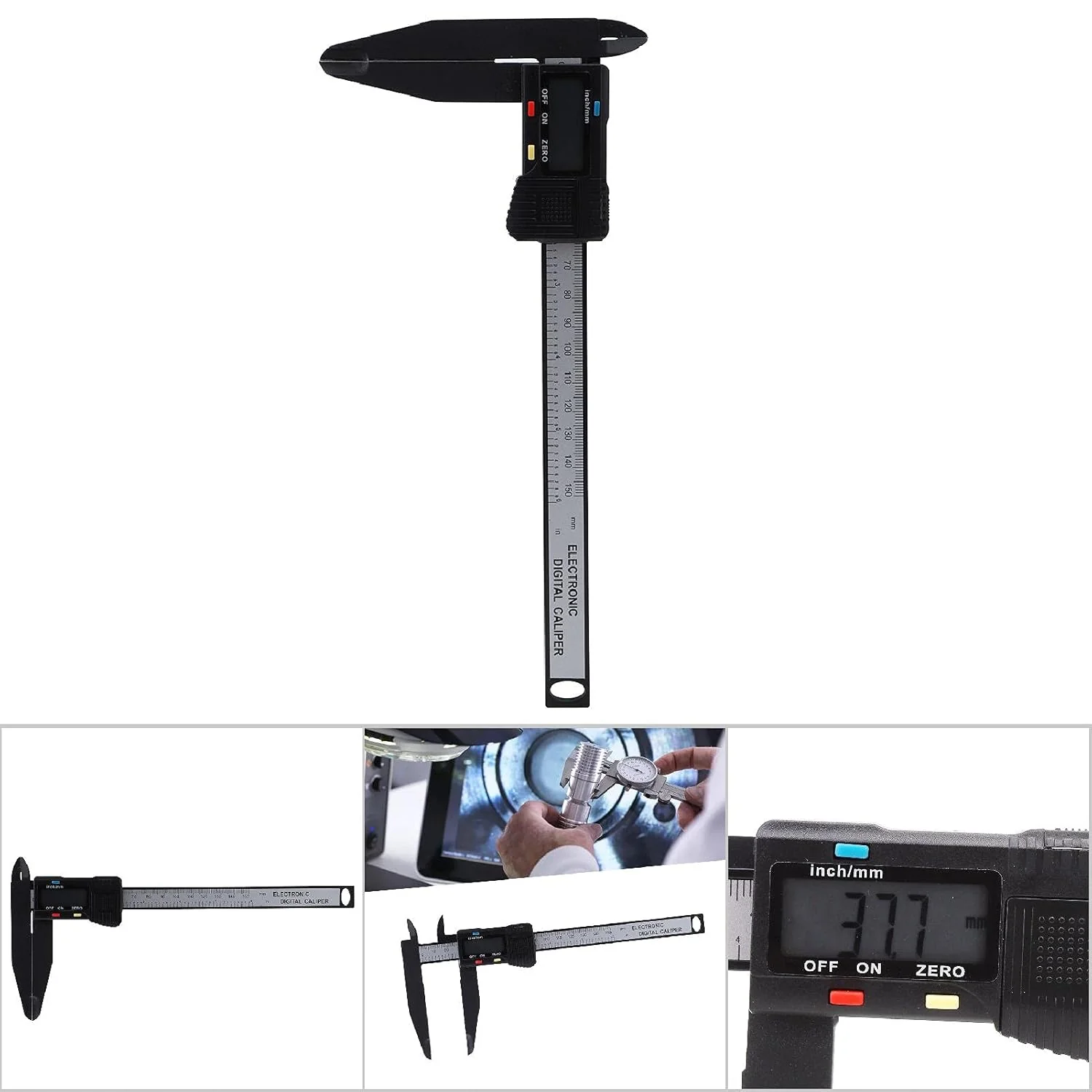 Digitales Lineal, elektronischer Messschieber 0-150 mm 0-300 mm Carbon Hochfest mit langer Backe für - Image 4