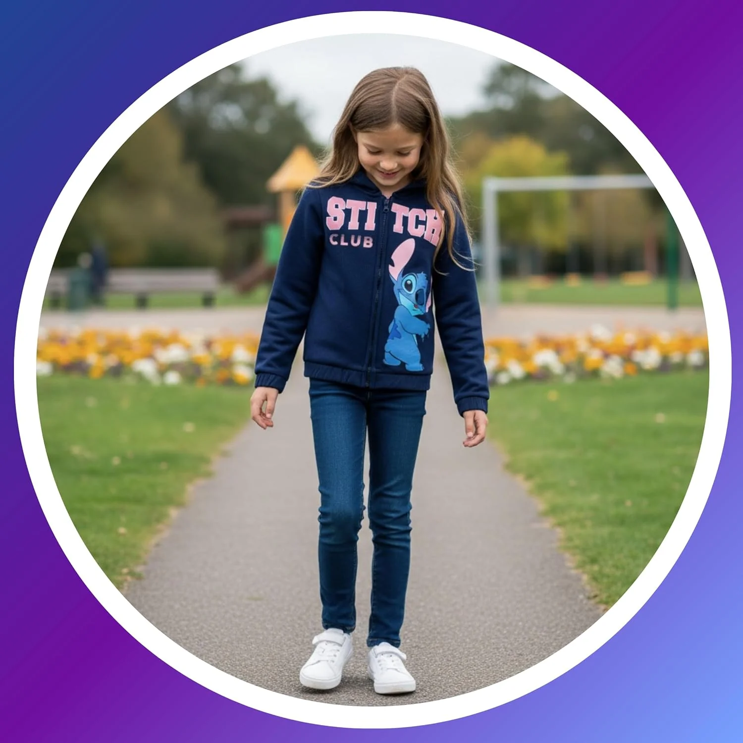 Disney Stitch Mädchen Kapuzenpullover, Pullover mit Reissverschluss, Geschenk für Mädchen, Grössen 3 - Image 3