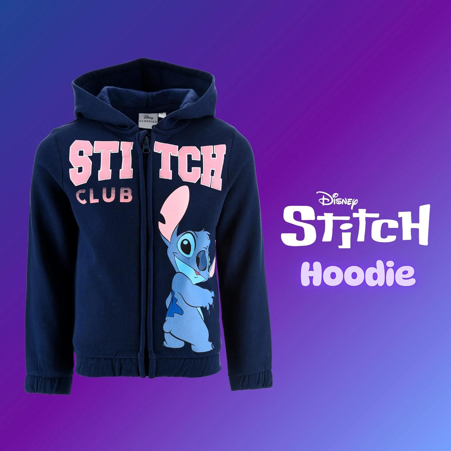 Disney Stitch Mädchen Kapuzenpullover, Pullover mit Reissverschluss, Geschenk für Mädchen, Grössen 3 - Image 5