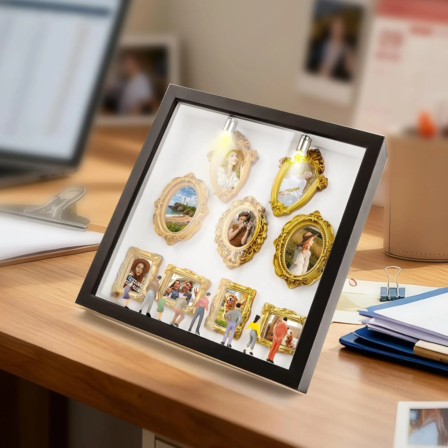 DIY Mini Gold Rahmen Silhouette Box, Upgrade Shadow Box Rahmen Set mit Gold Miniatur Museum, Feiern - Image 7