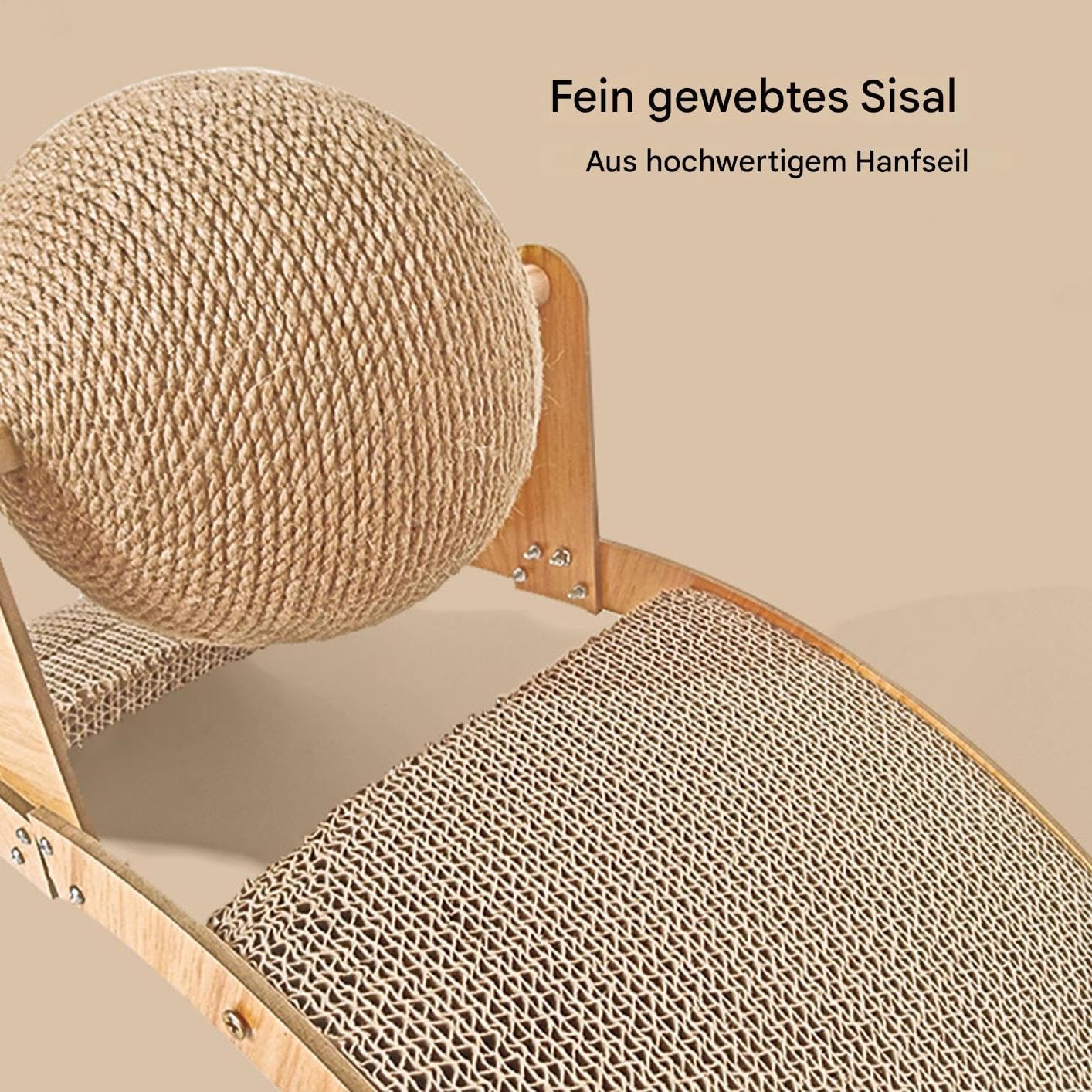 Djowyh Katzenkratzer,Krallenpflege Spielzeug Für Kätzchen - Bogenbrücke Ball Kratzbrett Sisal Holz I - Image 7