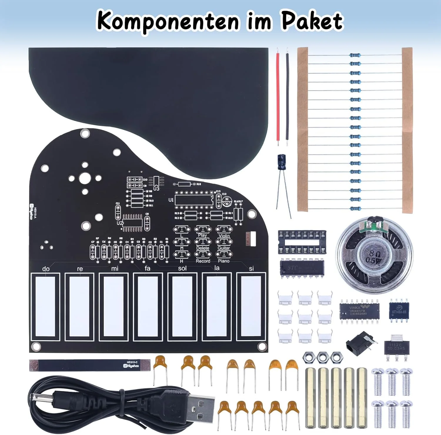 DONGKER DIY Klavier Löt Bausatz kit Elektronisches DIY Schweissen Elektronik Bausatz mit Notiz Lehr - Image 2