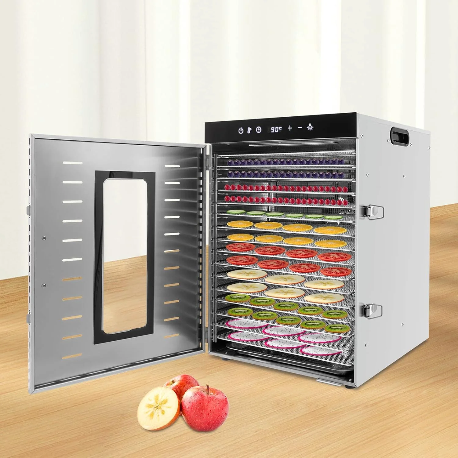 Dörrautomat Edelstahl Lebensmittel-Dehydrator Dörrgerät mit Rezeptheft und Temperaturregelung Lebens - Image 3