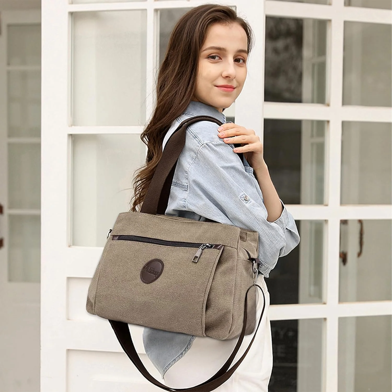 DORRISO Mode Umhängetasche Damen Canvas Handtasche Reise Schultertasche Casual Multifunktionale Umhä - Image 2