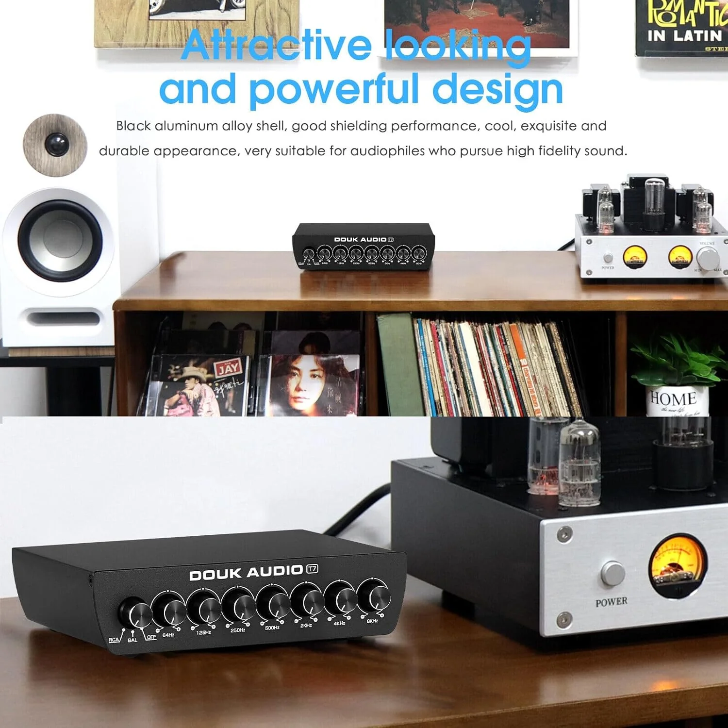 Douk Audio T7 7-Band Equalizer, Ausgewogener XLR/RCA Vorverstärker für Heimverstärker - Image 5