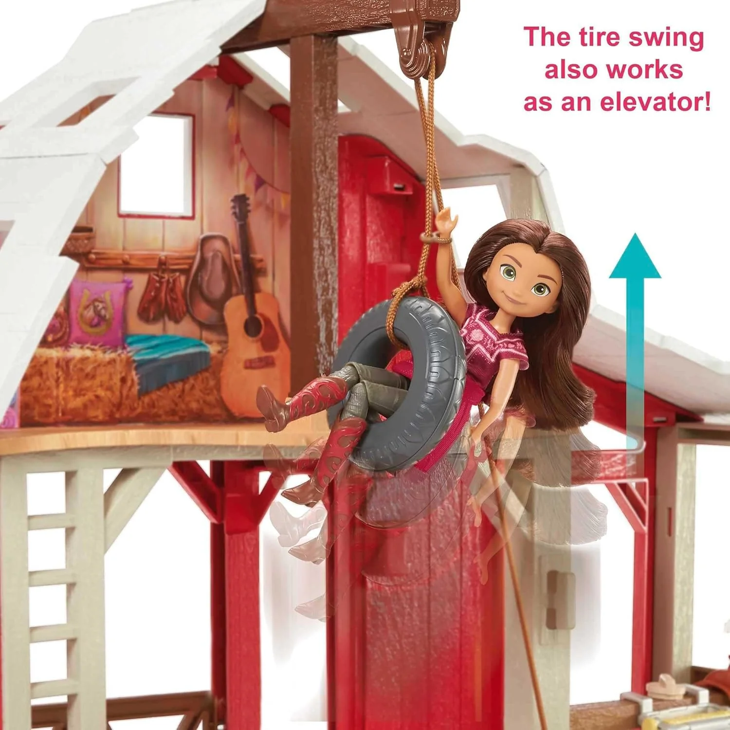 Dreamworks Spirit HDK57 - Deluxe Reiterhof Spielset, Puppe Lucky, Pferd Sprit, Pferdefigur, Stall, A - Image 6