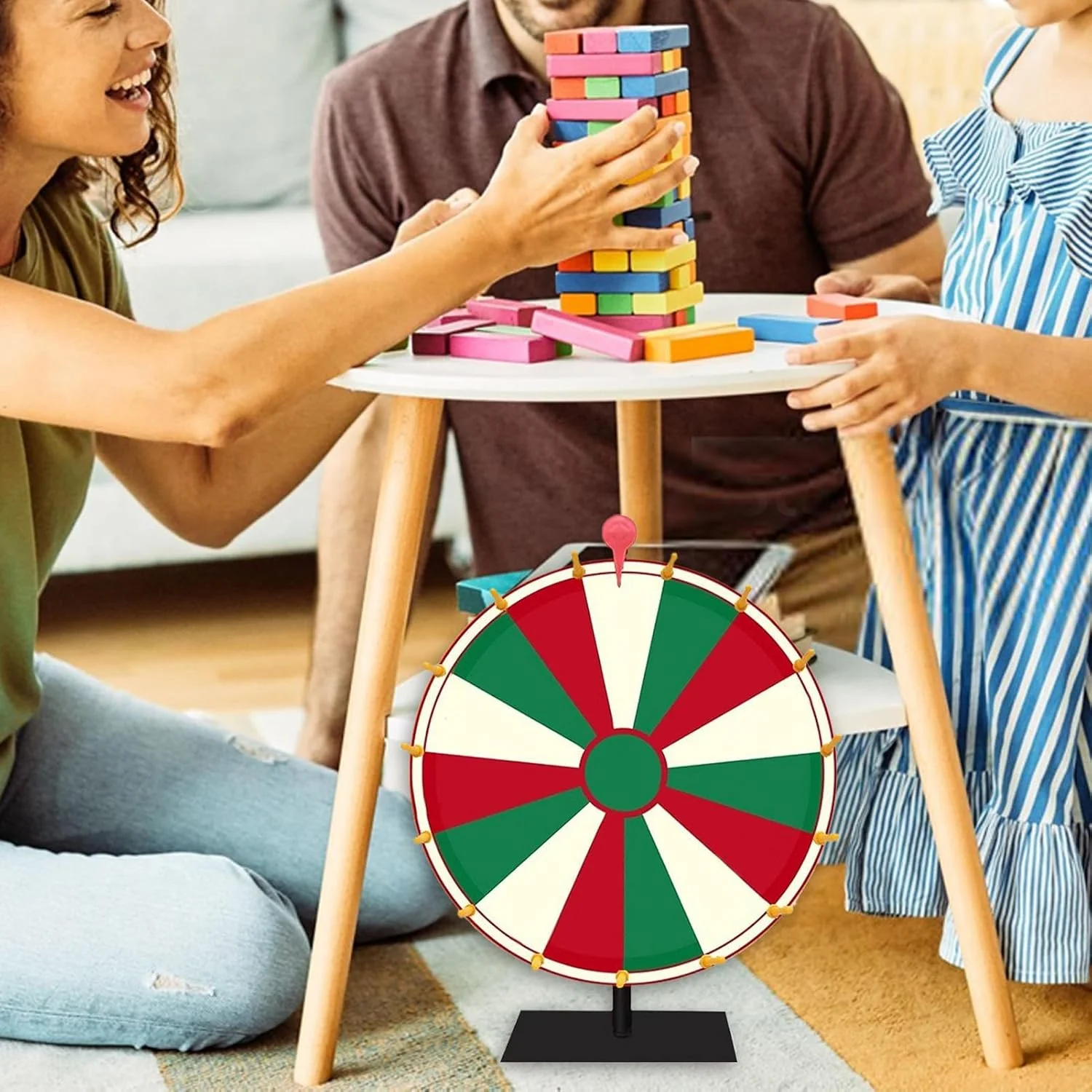 Drehrad für Preise | Buntes löschbares Preisrad, 10/15 Schlitze, Tisch-Preisrad mit Ständer, für , P - Image 2