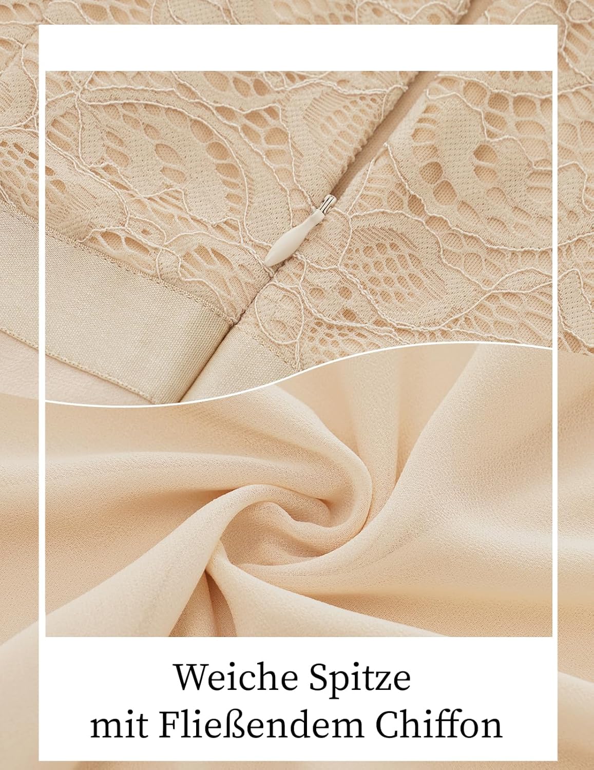 DRESSTELLS Abendkleid Damen Festlich Spitzenkleid für Hochzeit Chiffon Cape Ärmel Ballkleid Elegant - Image 5