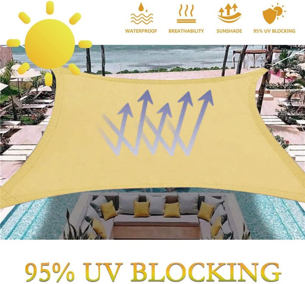 Dripex Sonnensegel wasserdicht Sonnenschutz Set 2X3 m inkl Befestigungsseile Rechteckig Polyester Im - Image 3
