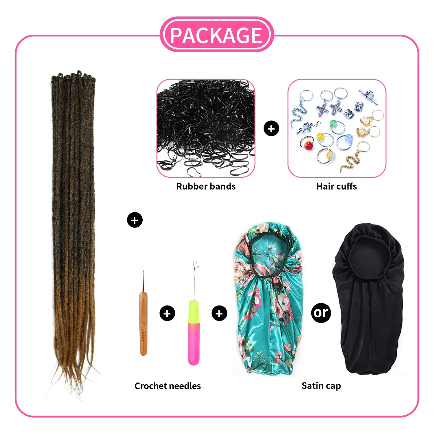 Dsoar Dünne 0,6cm Lange Synthetische Dreadlock Verlängerungen Handgefertigtes 24 Zoll 20 Strang Häke - Image 7